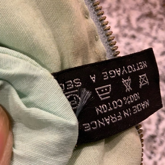 HERMES Mint Green Bolide Cotton Canvas Travel Zip Pouch - Picture 16 of 16